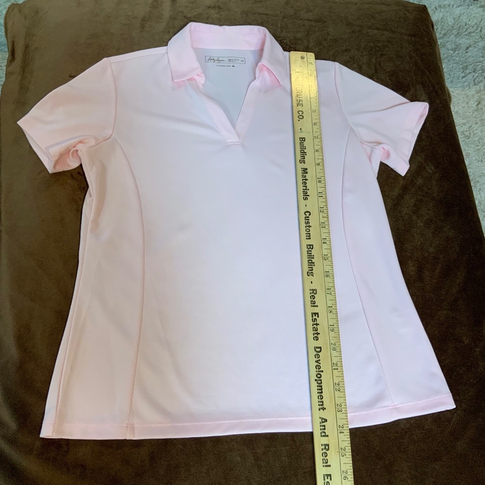 Lady Hagan Pink M Golf Pickleball Hydro-Dri Short Sleeve Active Travel Sporty
